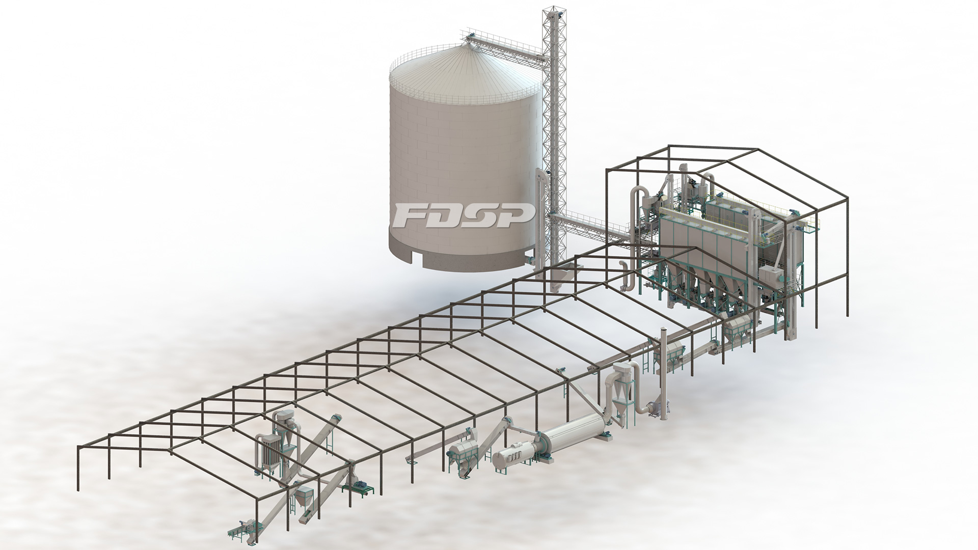 Professional Biomass Engineering  10tph wood pellet production line