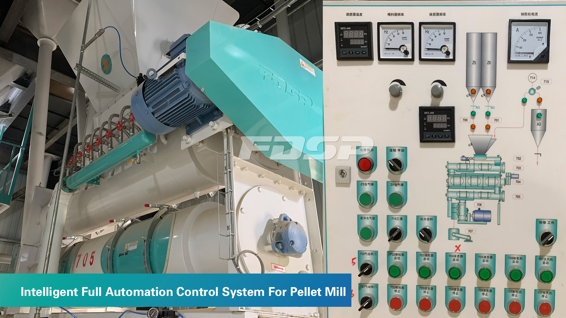 Sistema de controle de automação completa inteligente para peletizadora